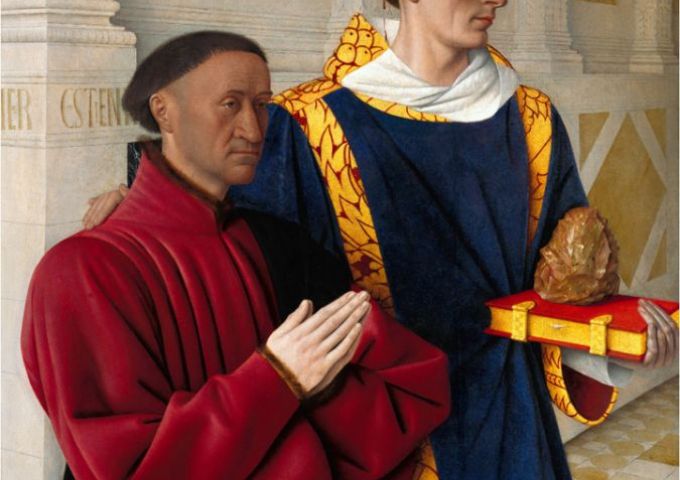 Diptyque de Melun, volet 1, peint vers 1452-1458 par Jean Fouquet